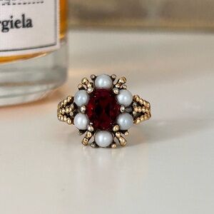 Vintage Red Gemstone Ring